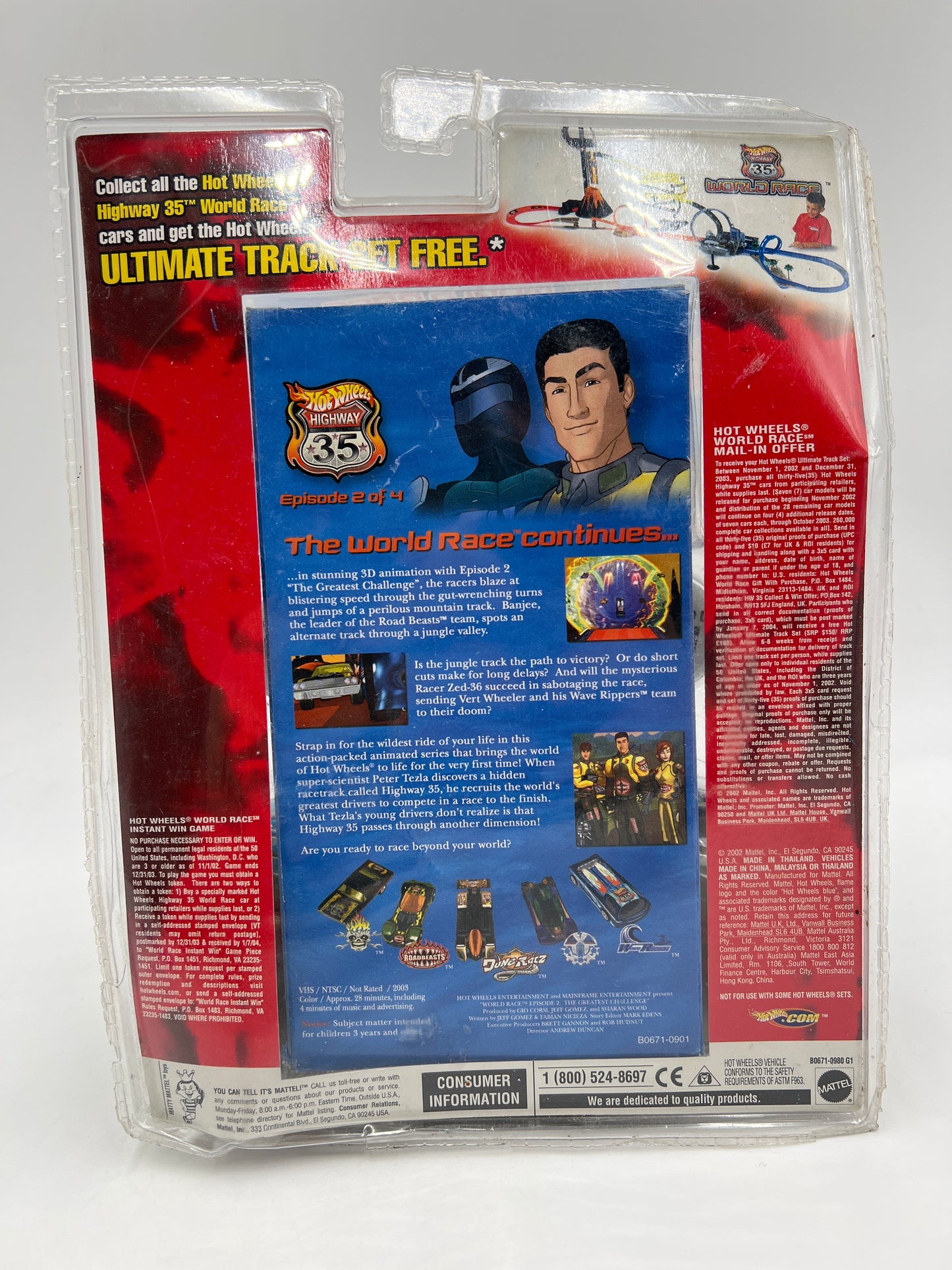 Hot Wheels Highway 35 World Race Video VHS Pack Sling Shot & Backdraft VHTF Bad Package