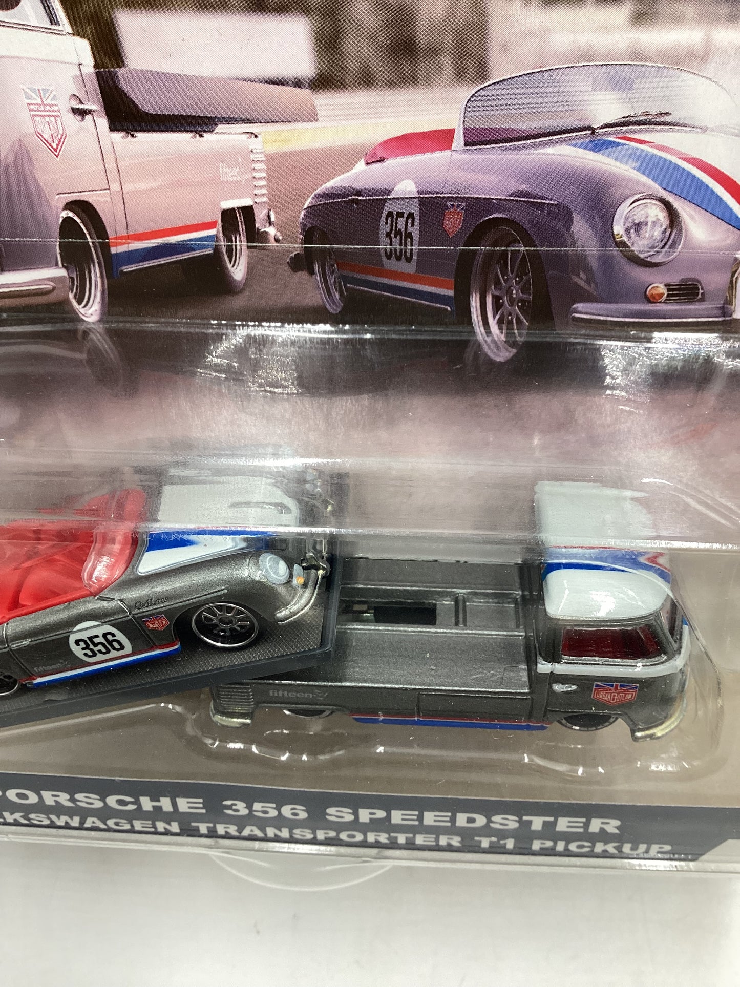 Hot wheels 2019 Team Transport #1 Porsche 356 Speedster Volkswagen T1 pickup W/Protector