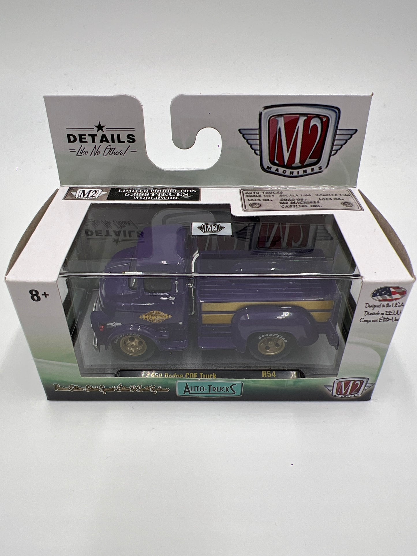 M2 Machines Auto Trucks 1958 Dodge COE Truck Purple R54
