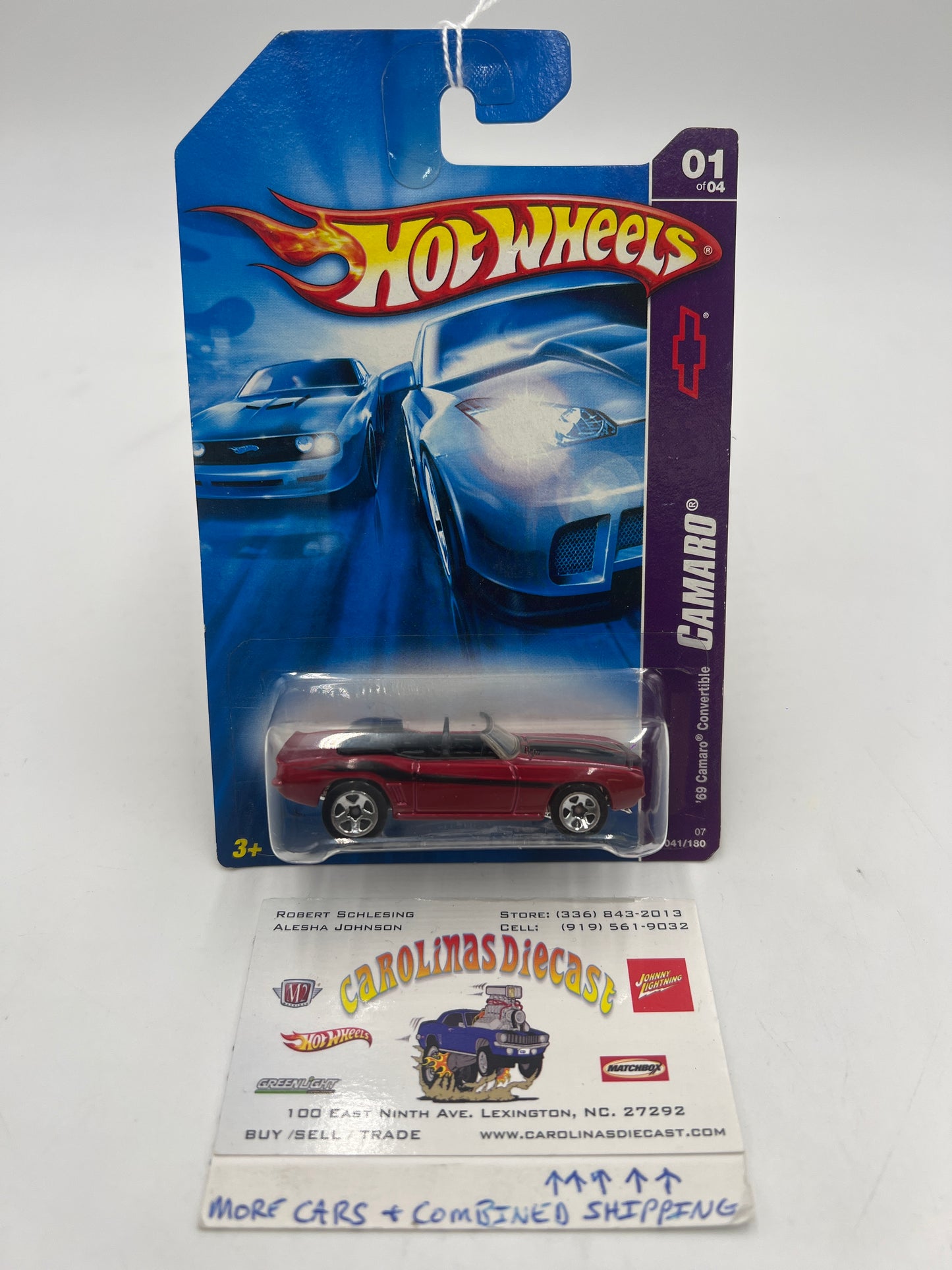 2007 Hot Wheels Camaro #041 69 Camaro Convertible Red 5F