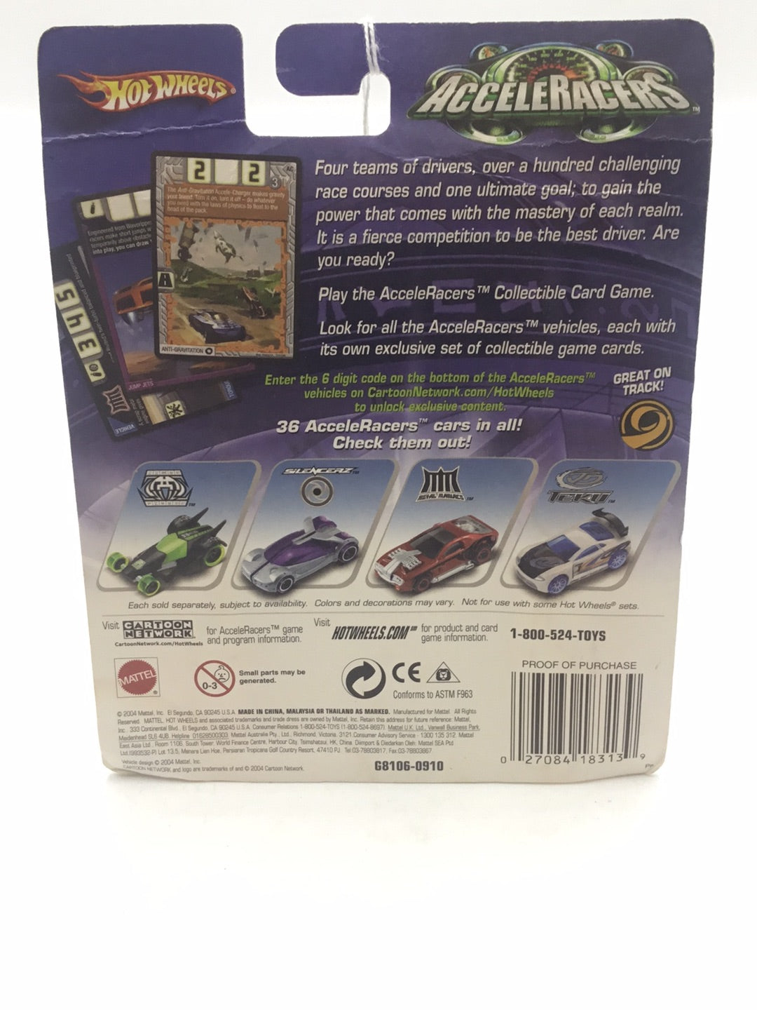 Hot wheels Acceleracers Metal Maniacs Spine Buster 7 of 9 CM6 Wheels Grey variant (Bad card)