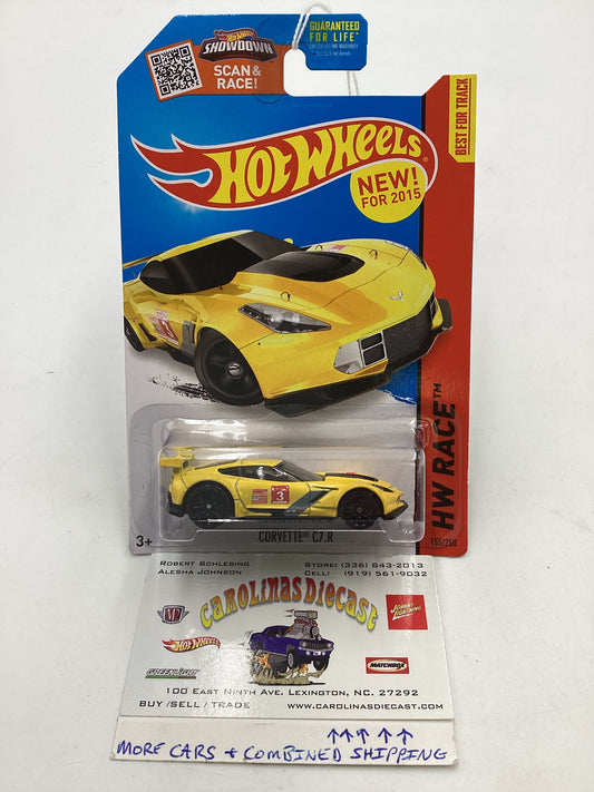 2015 Hot Wheels HW Race #155 Corvette C7.R Yellow 5A