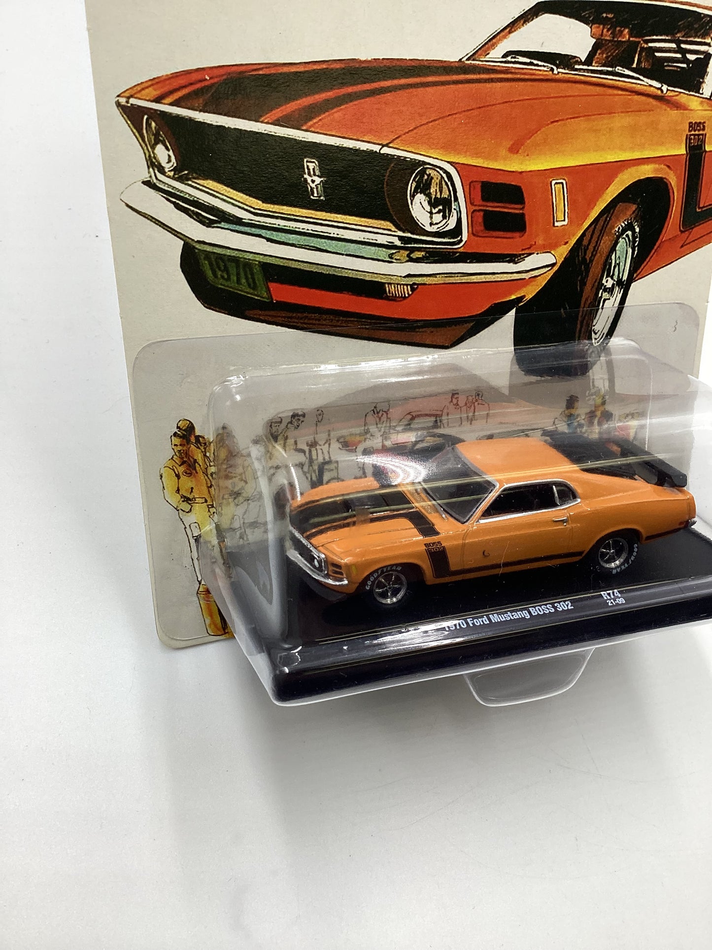 M2 Machines Auto Driver 1970 Ford Mustang Boss 302 Orange R74 192C