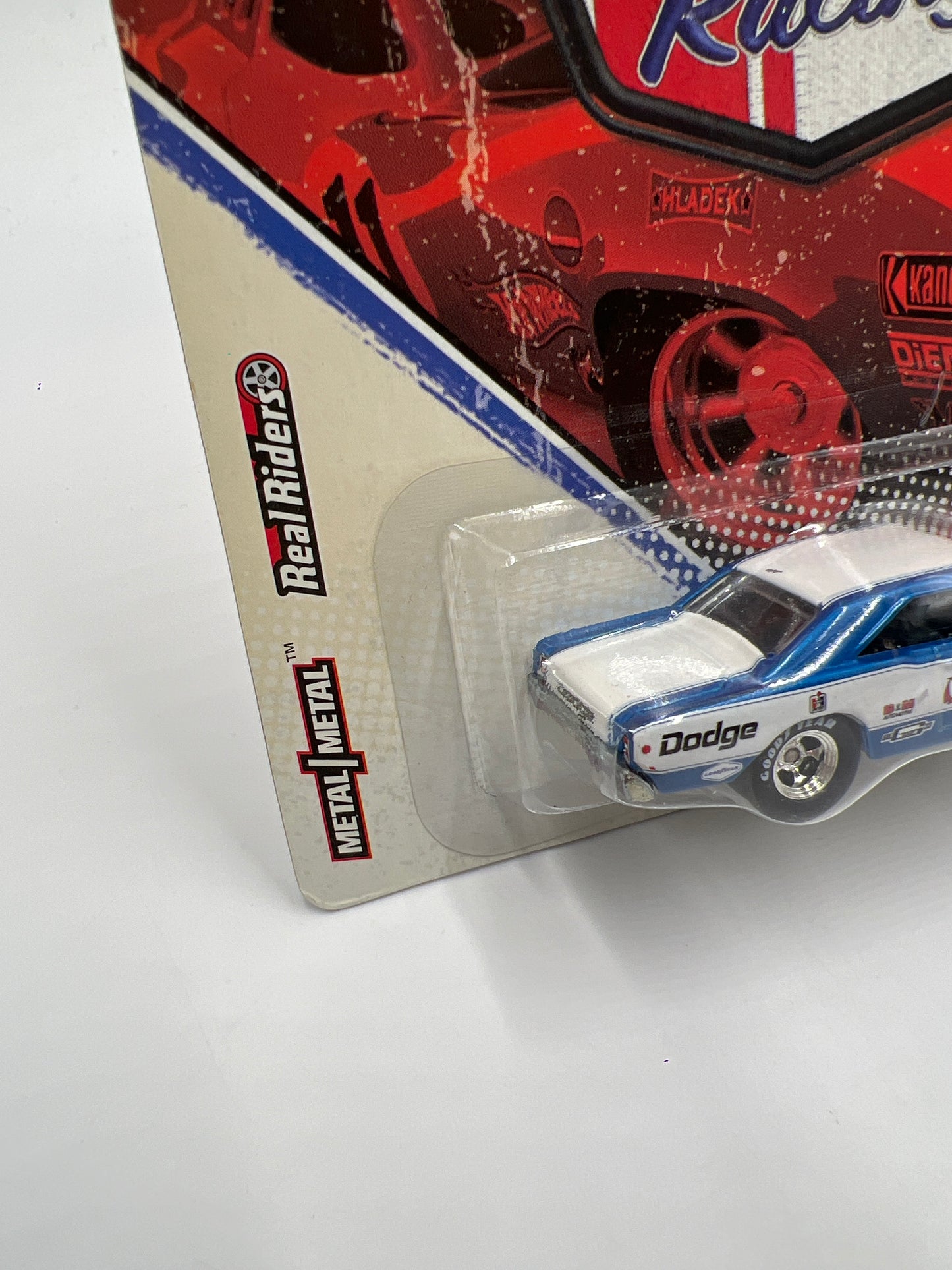 Hot Wheels Premium Vintage Racing #7 Shirley Shahans 68 Dodge Dart Blue/White Drag-On Lady W/Protector