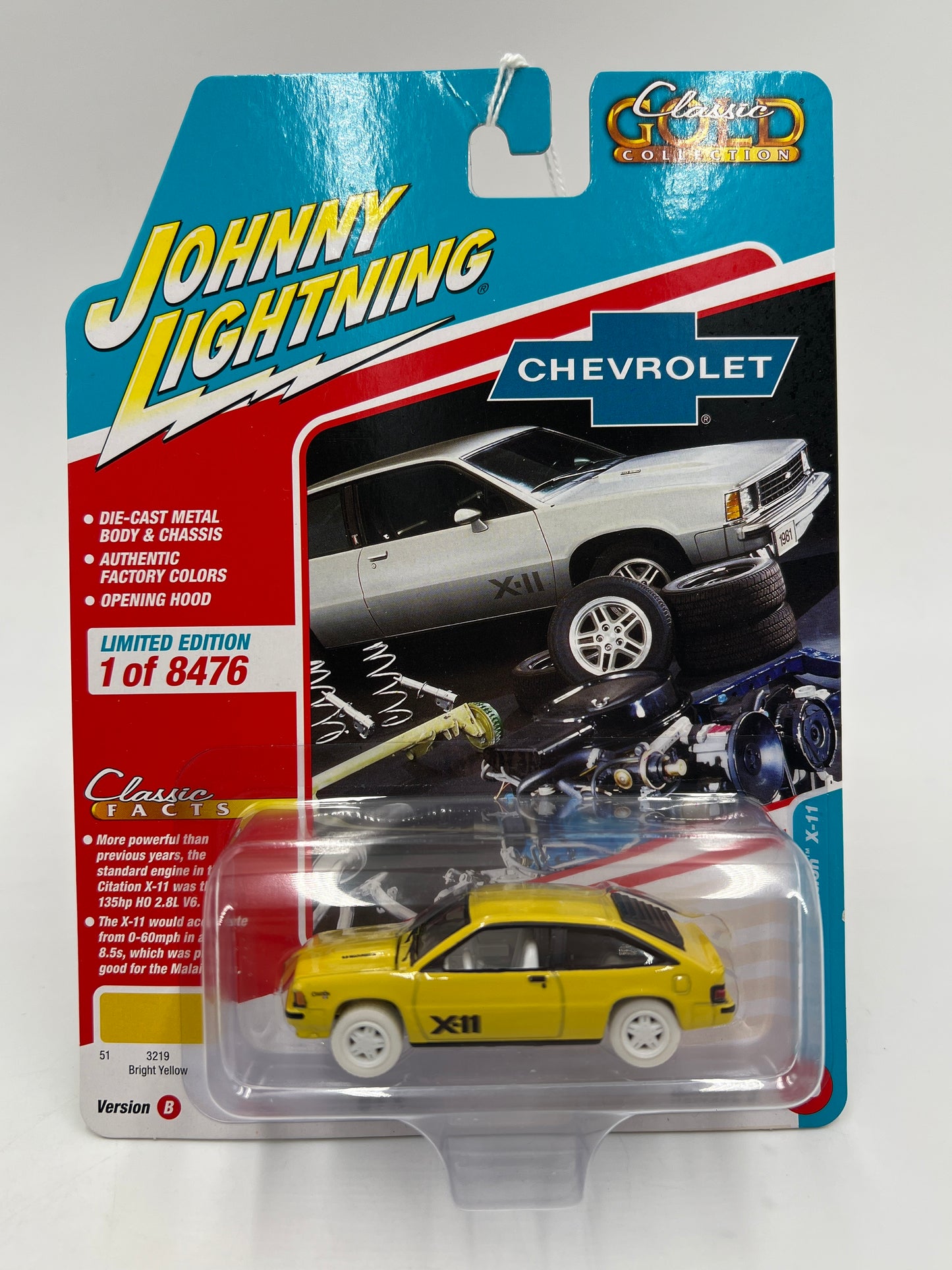 Johnny Lightning Classic Gold Collection White Lightning CHASE 1981 Chevy Citation X-11 Yellow