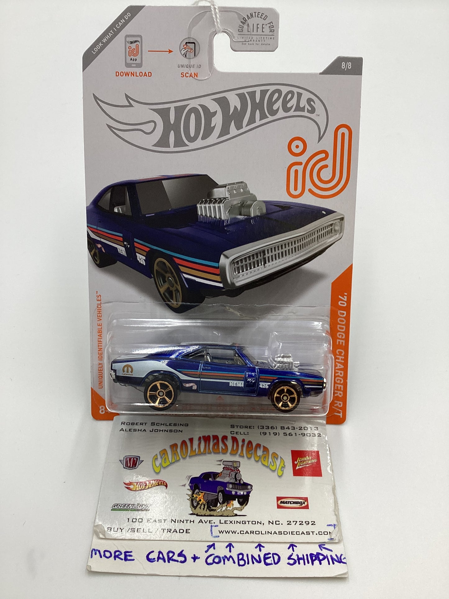 2020 Hot Wheels iD Series Chase #8 70 Dodge Charger R/T Blue 160D