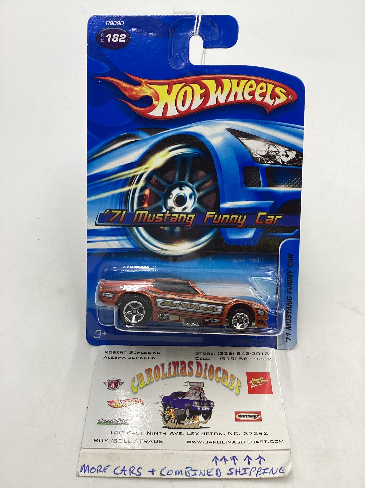 2005 Hot Wheels #182 Orange 71 Mustang Funny Car 24H