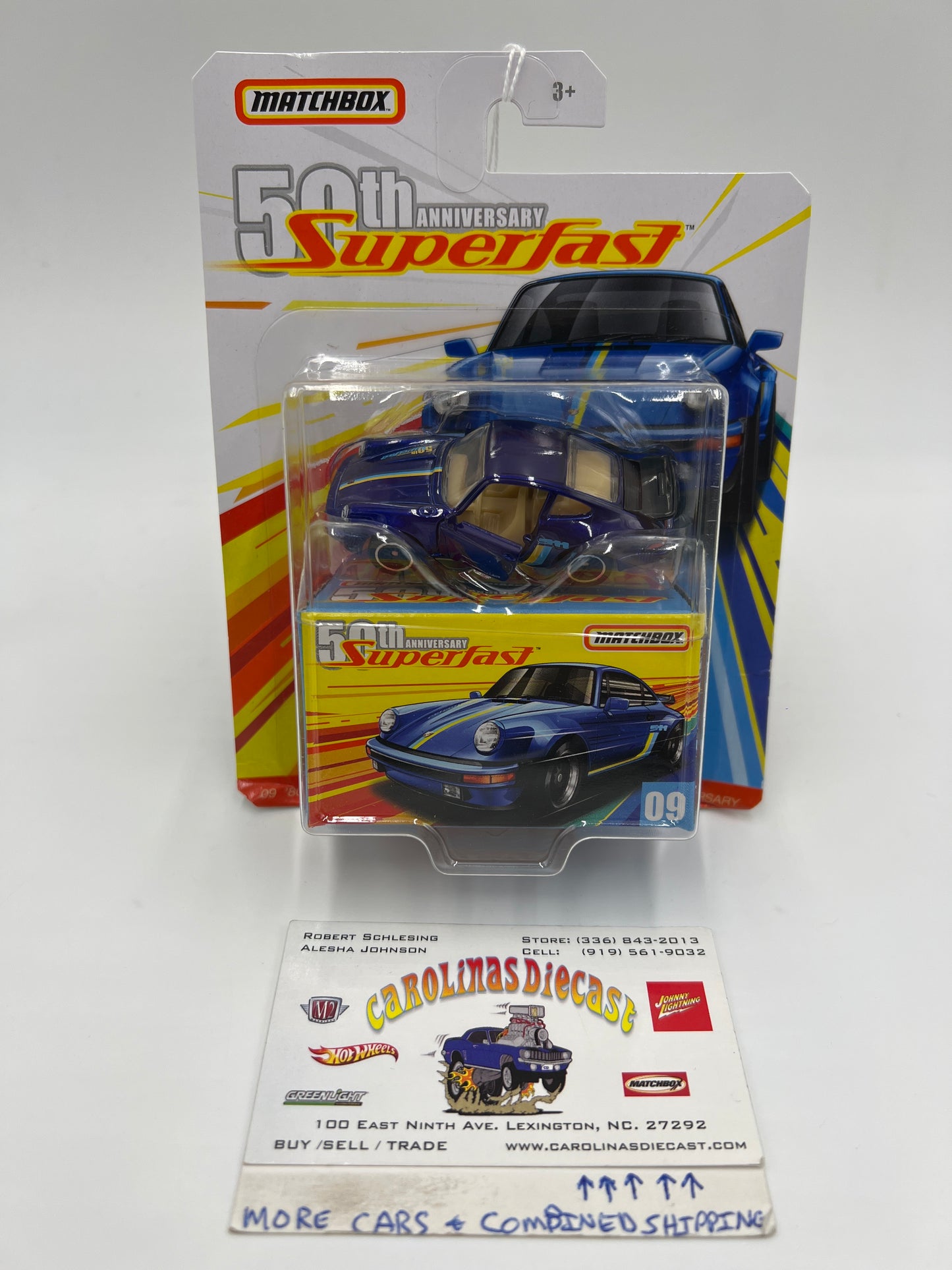 Matchbox 50th Anniversary Superfast #9 80 Porsche 911 Turbo Blue 172D