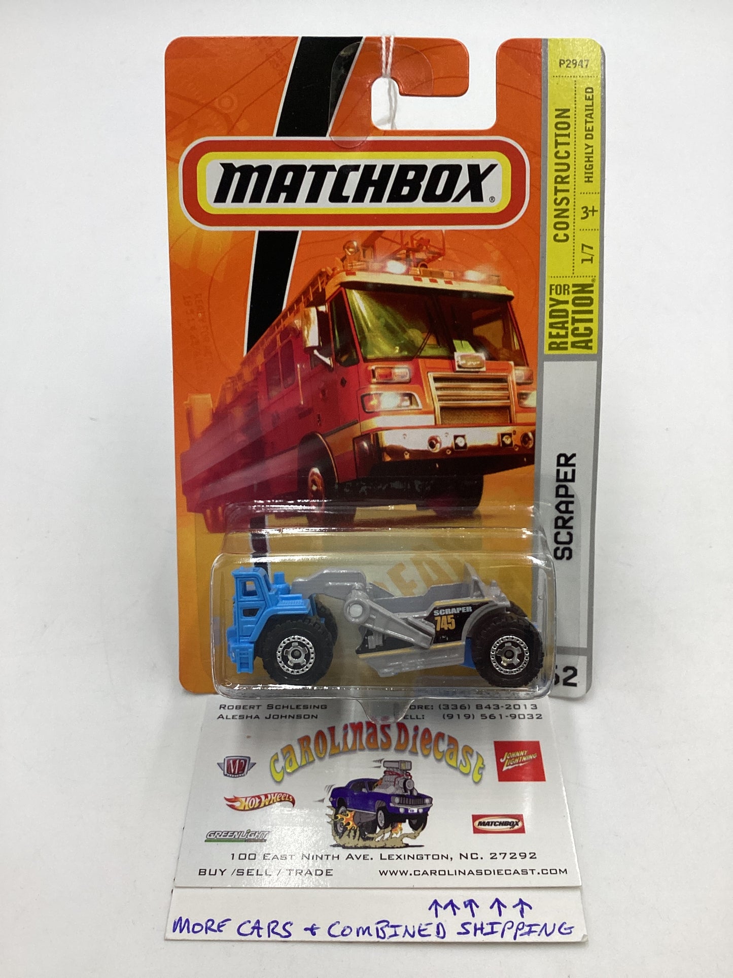 Matchbox Construction #62 Scraper Light Blue 206G