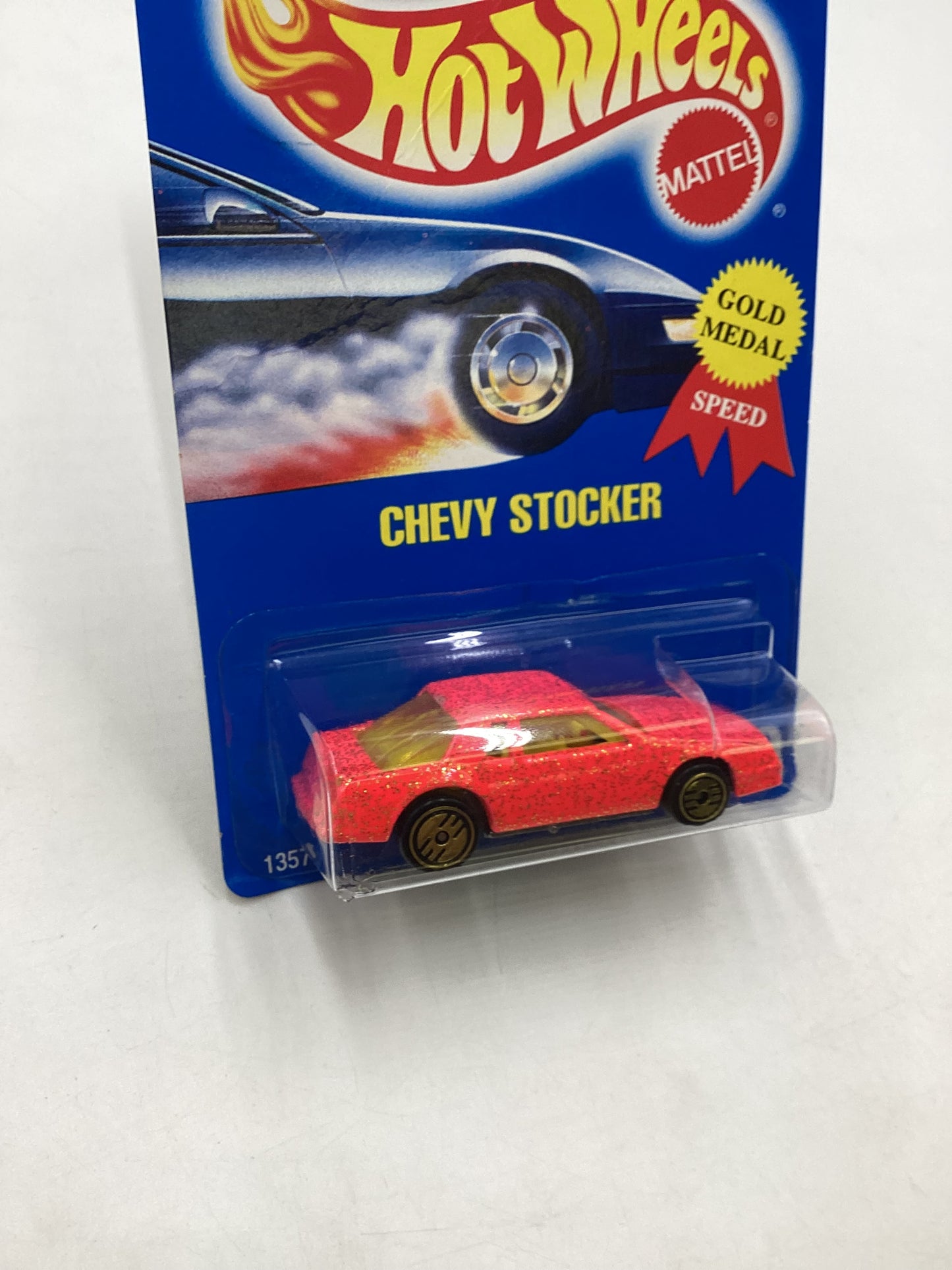 Hot Wheels Blue Card Collector No. 270 Chevy Stocker Pink UH Gold Wheels 240A