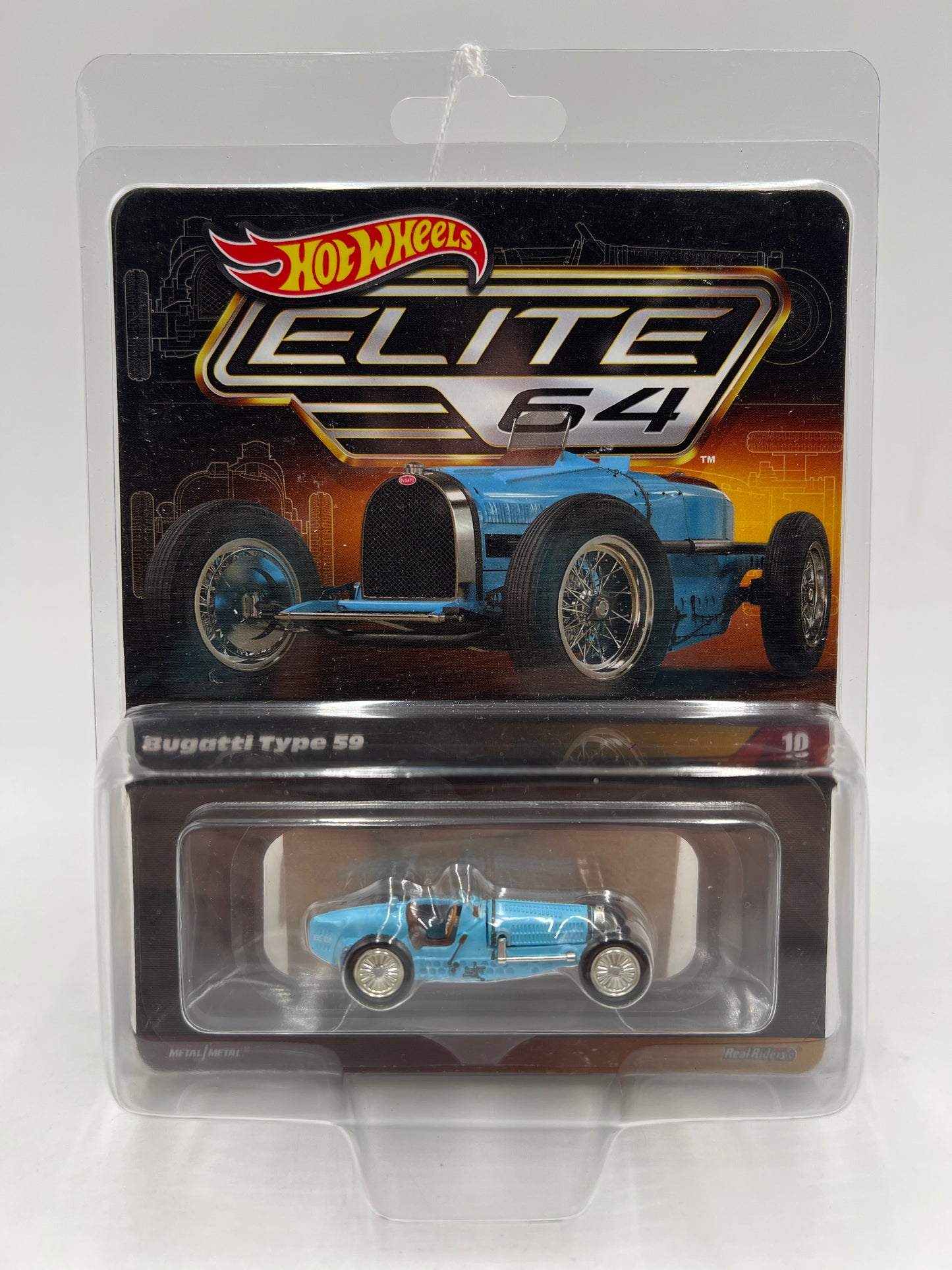 Hot Wheels RLC Elite 64 #10 Bugatti Type 59 Light Blue W/Protector