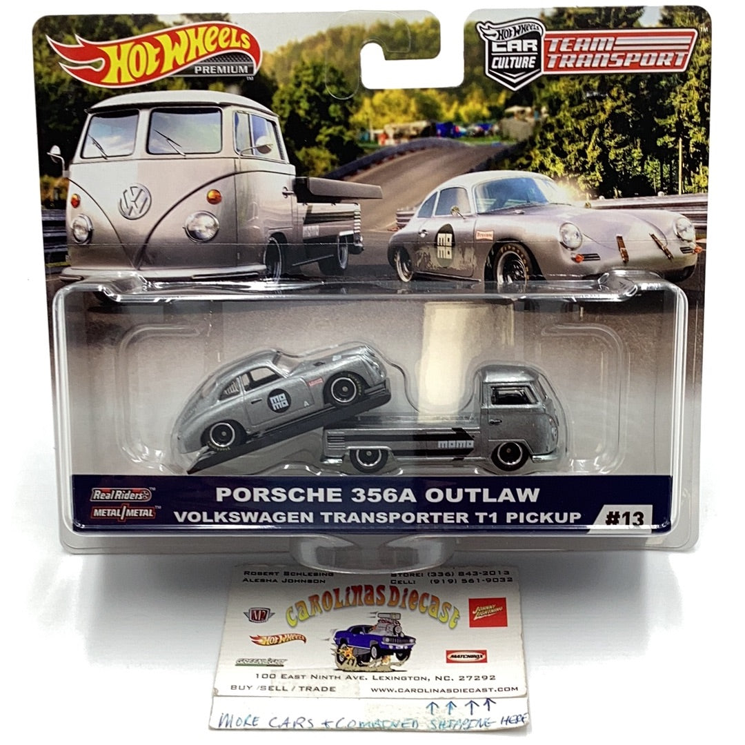 Hot wheels car culture team transport #13 Porsche 356A outlaw Volkswagen transporter T1 Pickup 278G