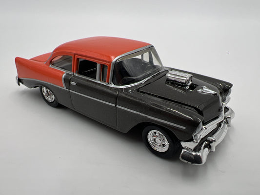 Hot Wheels 1/64 Premium 100% Black Box 1956 Chevy 210 Gray/Orange Loose