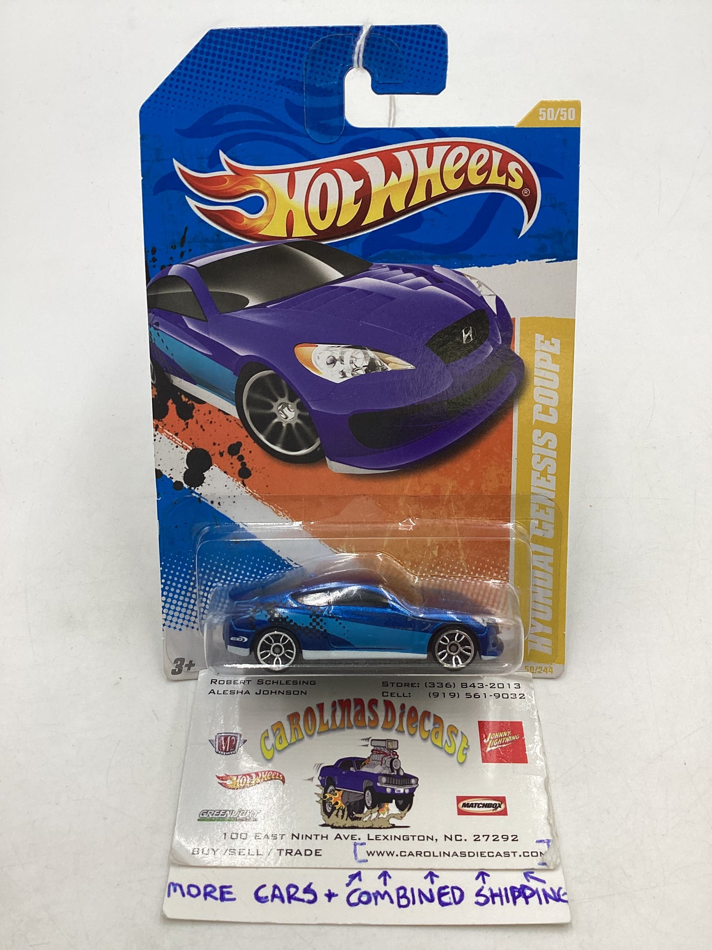 2011 Hot Wheels #50 Hyundai Genesis Coupe Blue