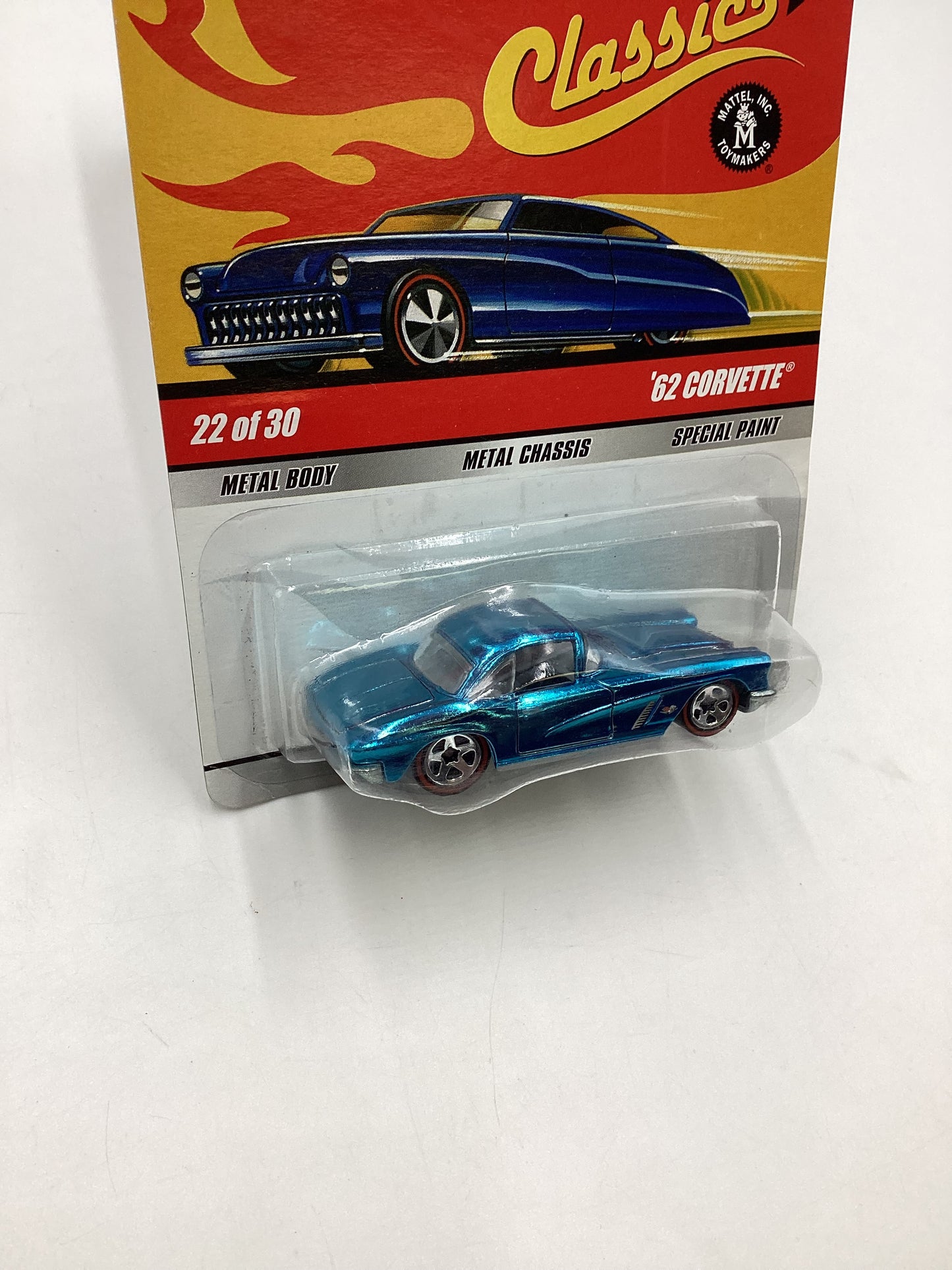 Hot wheels Classics Series 5 #22 62 Corvette Blue with protector