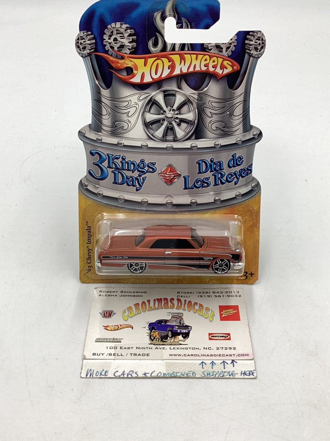 Hot Wheels 3 Kings Day 63 Chevy Impala with protector