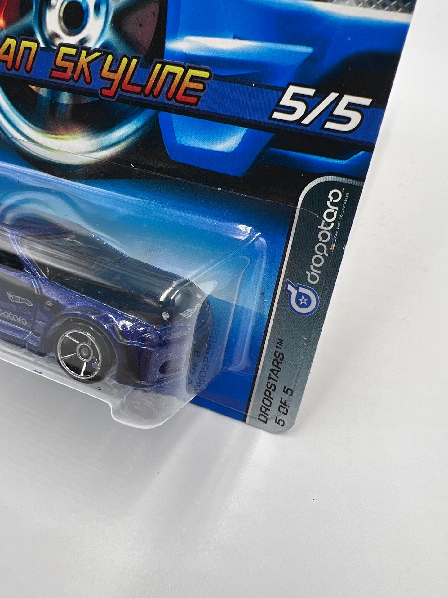 2006 Hot Wheels Dropstars #60 Nissan Skyline Dark Blue W/Protector