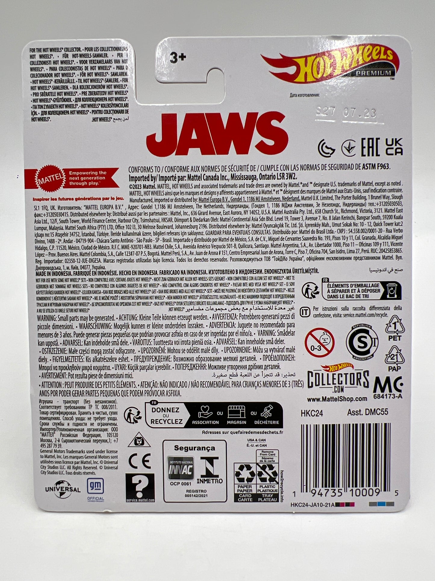 Hot Wheels Premium Jaws 1975 Chevy Blazer Custom W/Protector