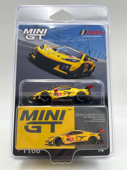 Mini GT #1168 Chevrolet Corvette Z06 GT3.R #3 2025 IMSA Daytona 24 Hrs Pratt Miller Motorsports