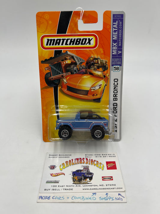 Matchbox MBX Metal #58 1972 Ford Bronco Blue 209D