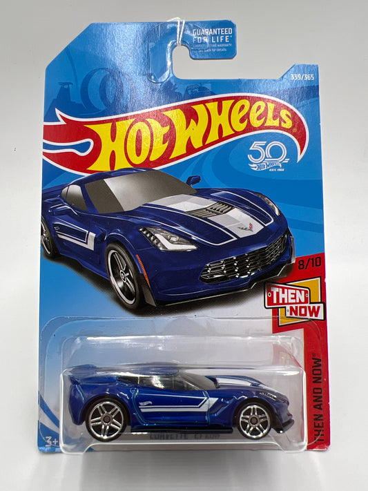 2018 Hot Wheels Then And Now #339 Corvette C7 Z06 Blue 1C