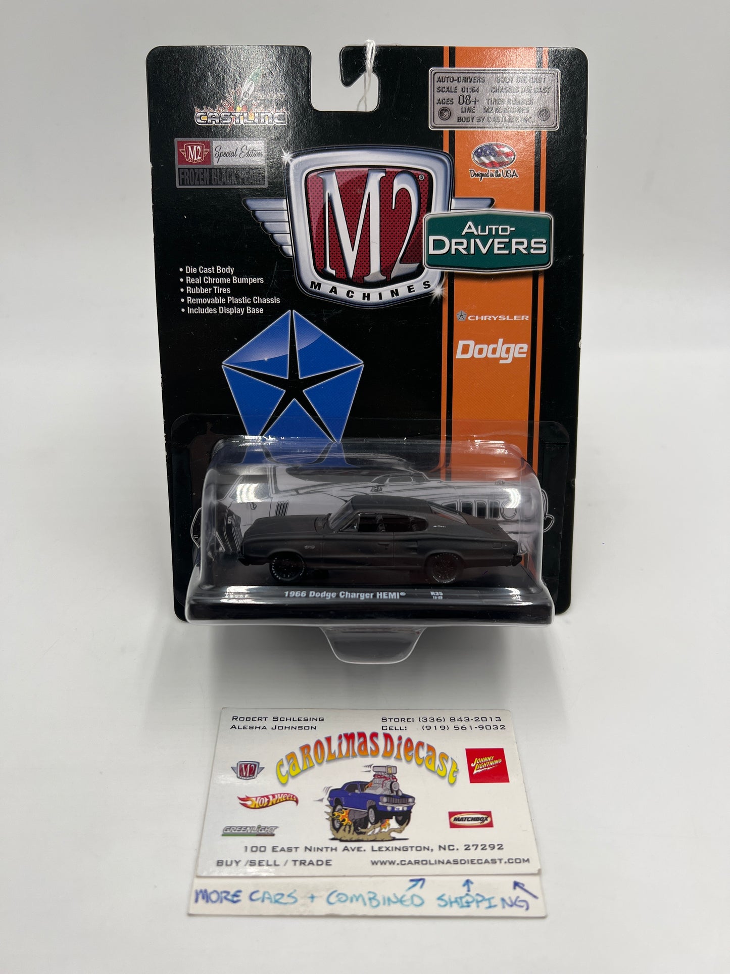 M2 Machines Auto-Drivers Special Edition Frozen Black Pearl 1966 Dodge Charger Hemi R35 193C