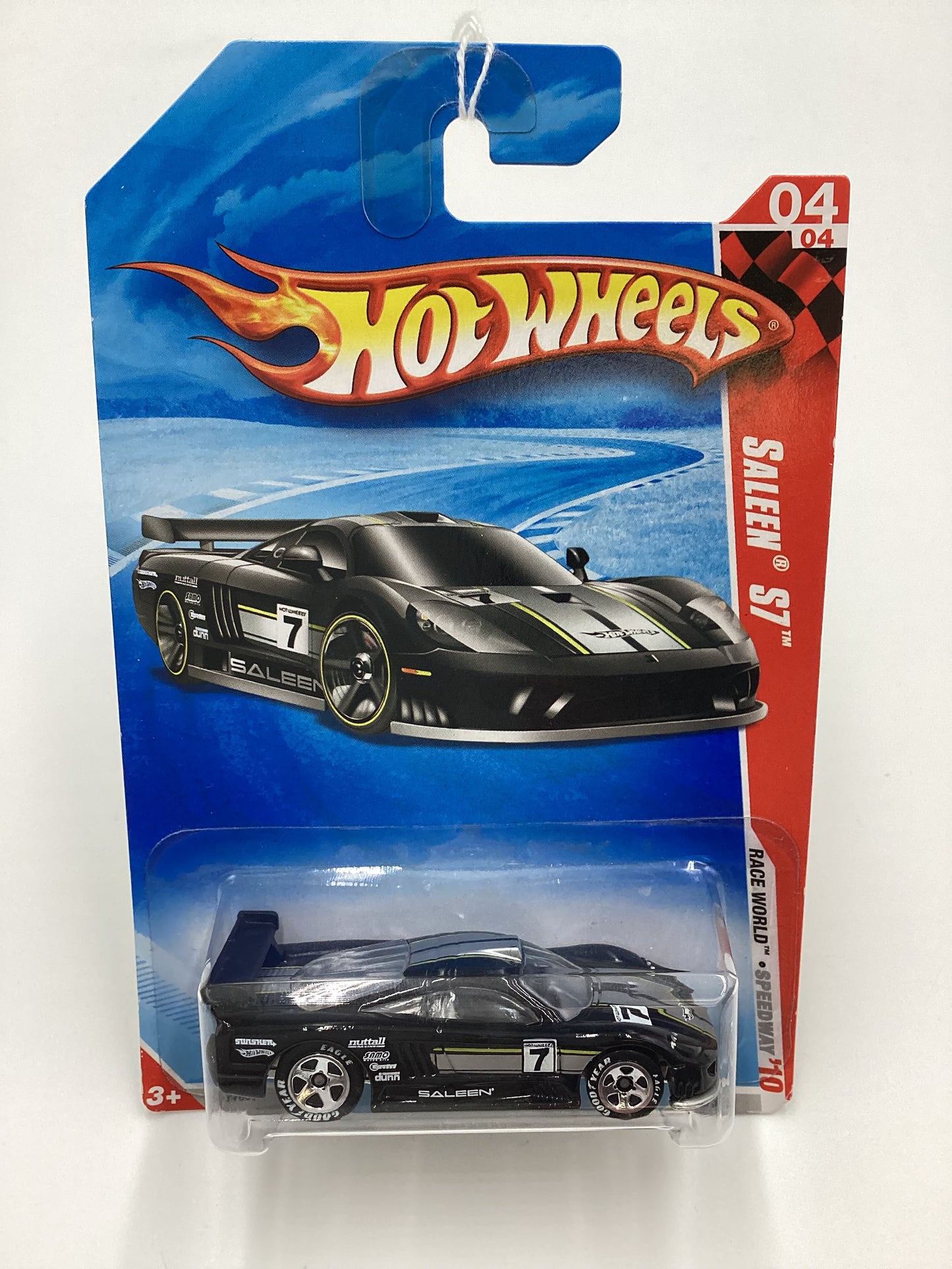 2010 Hot wheels #172 Saleen S7 Black Walmart Exclusive Goodyear Tires 239B