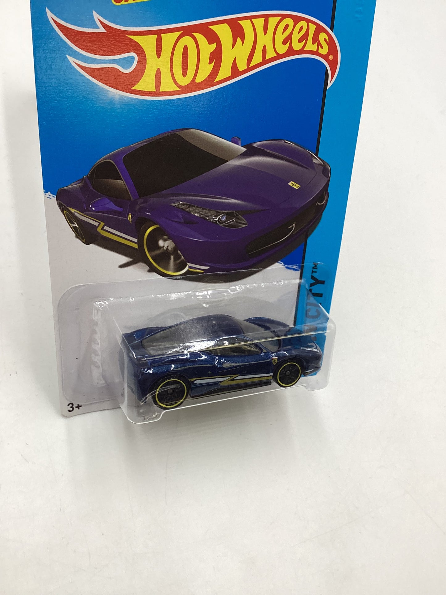 2014 Hot Wheels #35 Ferrari 458 Italia Blue SR