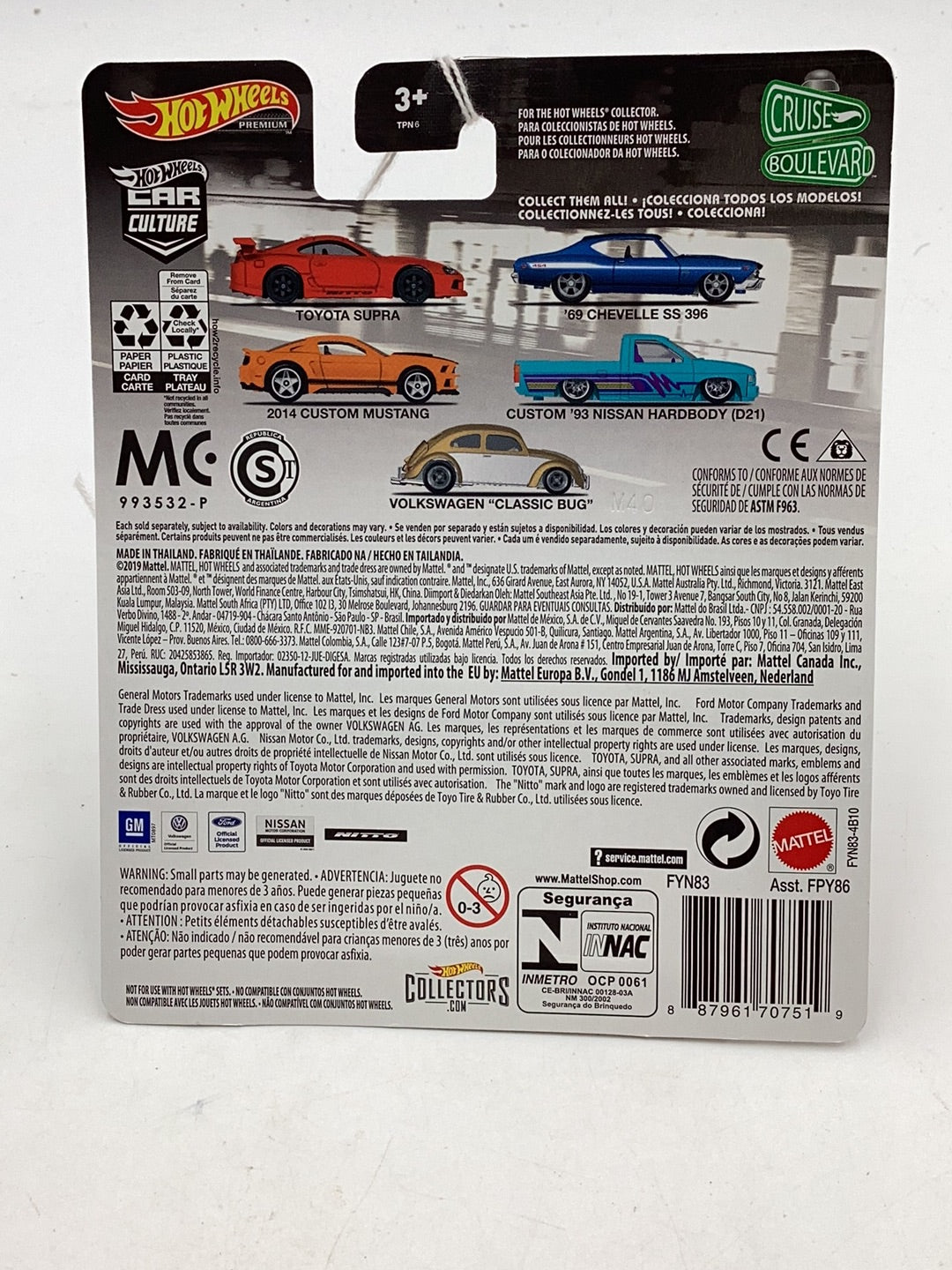 Hot Wheels car culture cruise boulevard 2014 Custom Mustang 3/5 261F