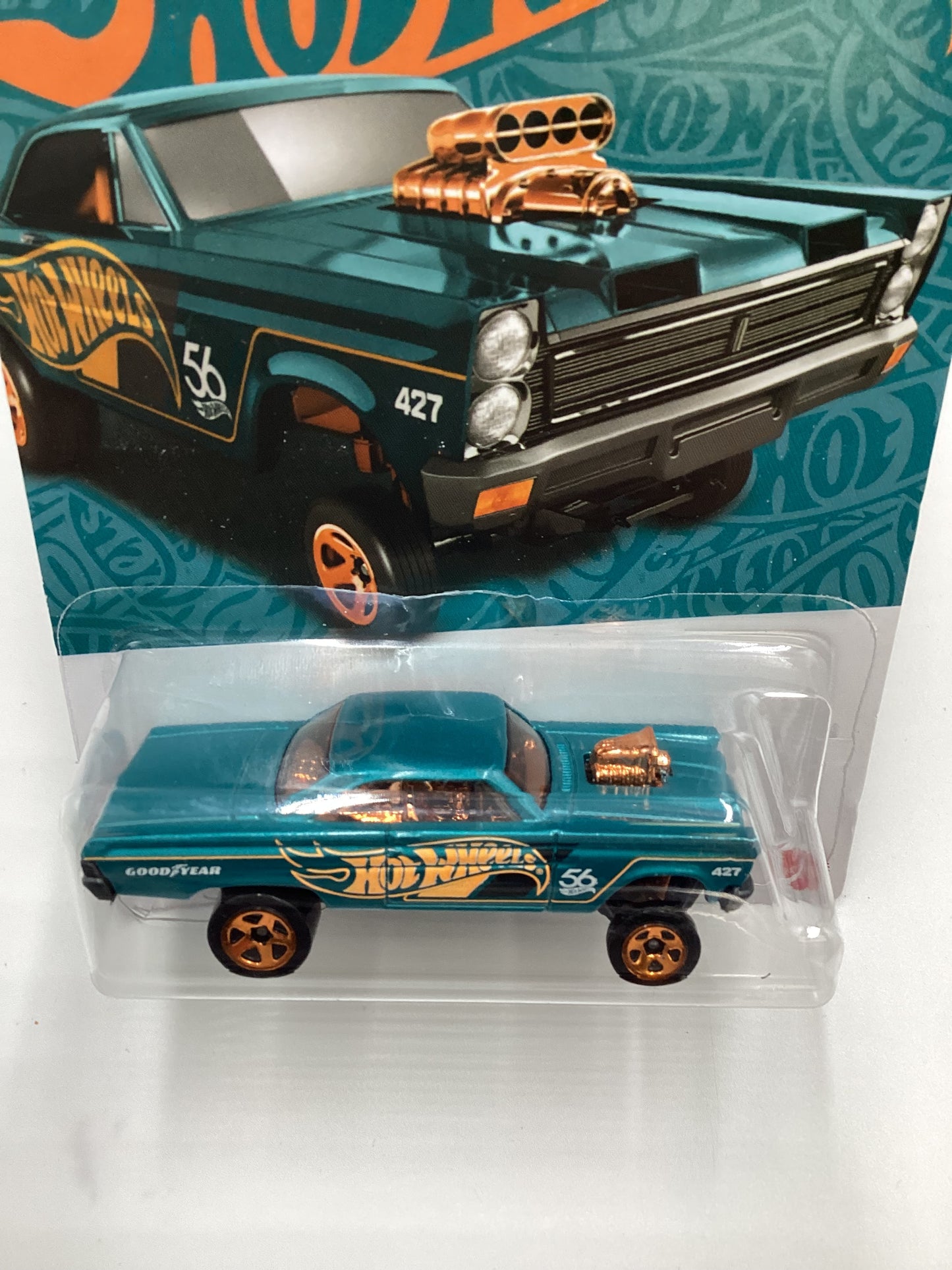 2024 Hot Wheels 56th Anniversary Pearl and Chrome #4 65 Mercury Comet Cyclone 156O