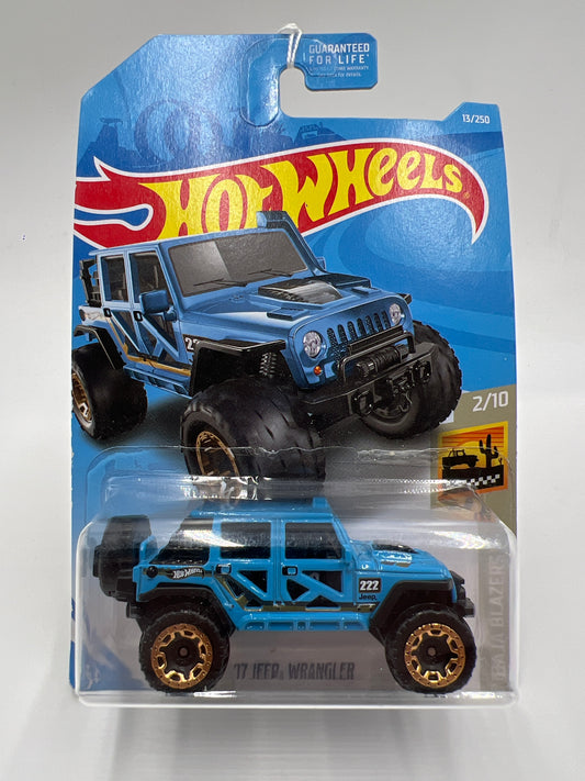 2019 Hot Wheels Baja Blazers #13 17 Jeep Wrangler Blue 41B