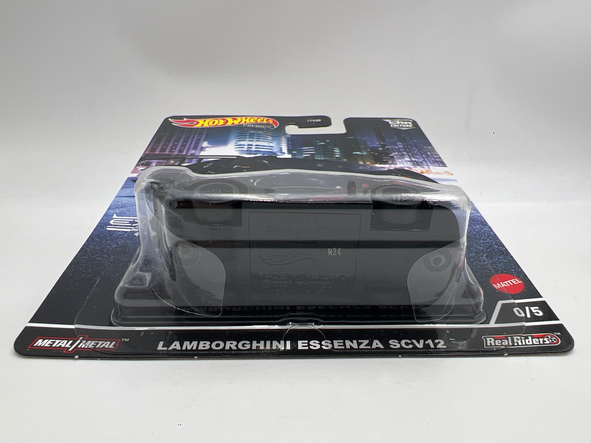 Hot Wheels Premium Exotic Envy CHASE #0 Lamborghini Essenza SCV12 Black W/Protector