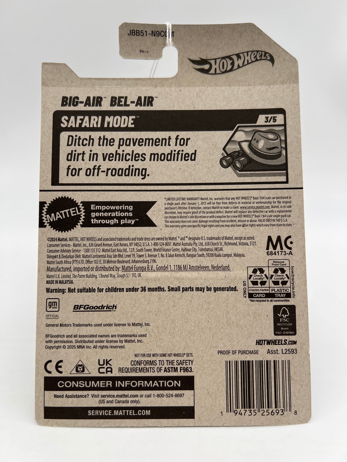 2025 Hot Wheels M Case Safari Mode #155 Big-Air Bel-Air Blue 7i