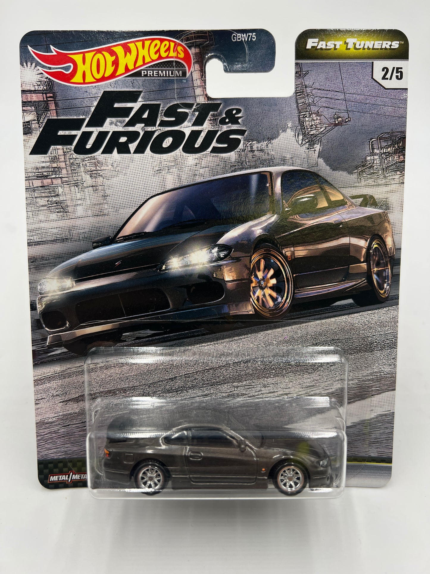 Hot Wheels Fast & Furious Fast Tuners #2 Nissan Silvia S15 Gray W/Protector