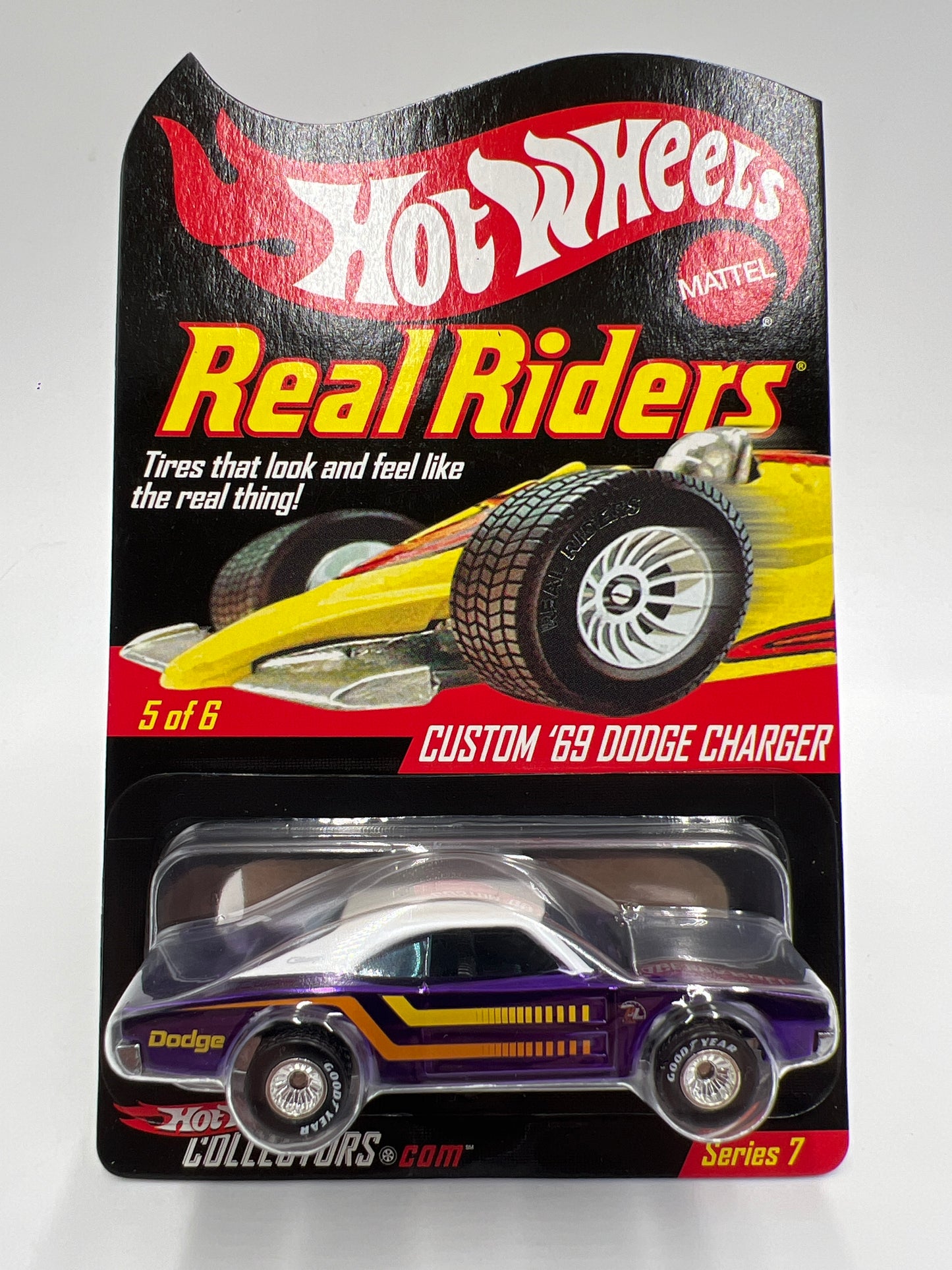 Hot Wheels RLC Real Riders Series 7 #5 3041/7500 Custom 69 Dodge Charger Purple W/Protector