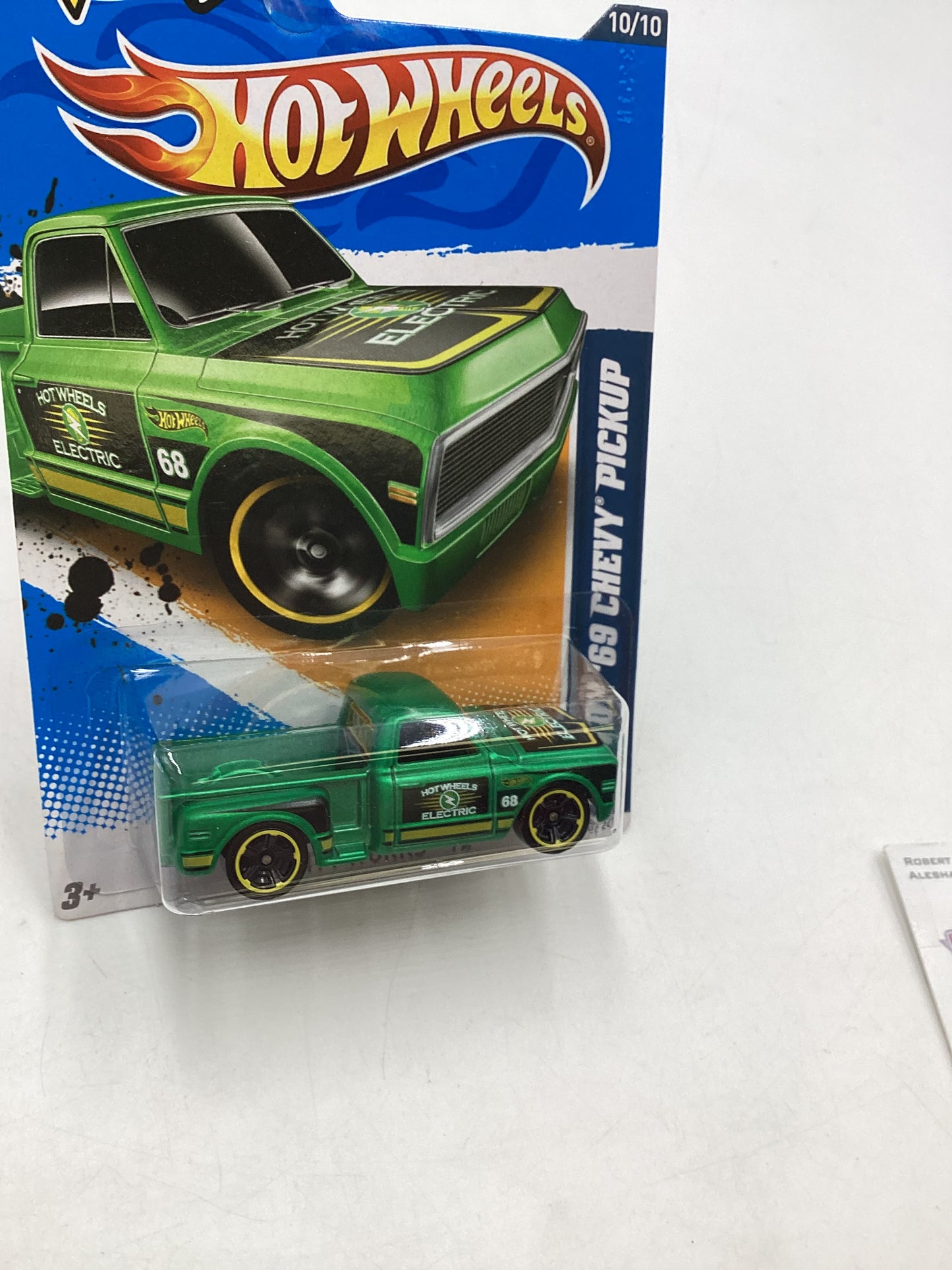 2012 Hot Wheels #140 Custom 69 Chevy Pickup Green 10B