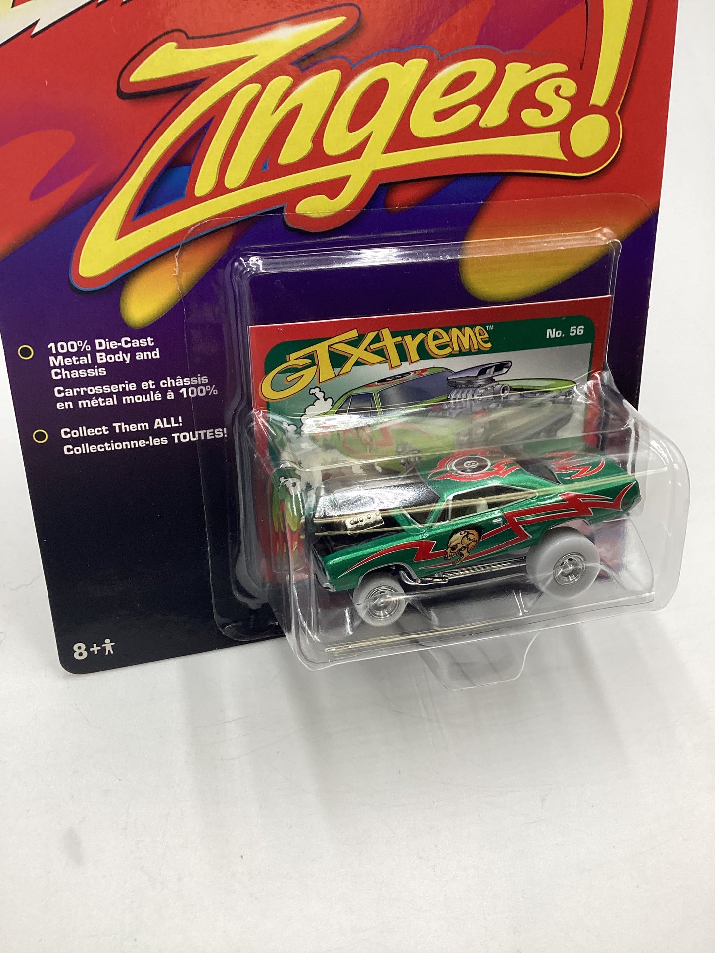 Johnny Lightning Street Freaks Zingers 70 Plymouth GTX Green White Lightning Chase with protector