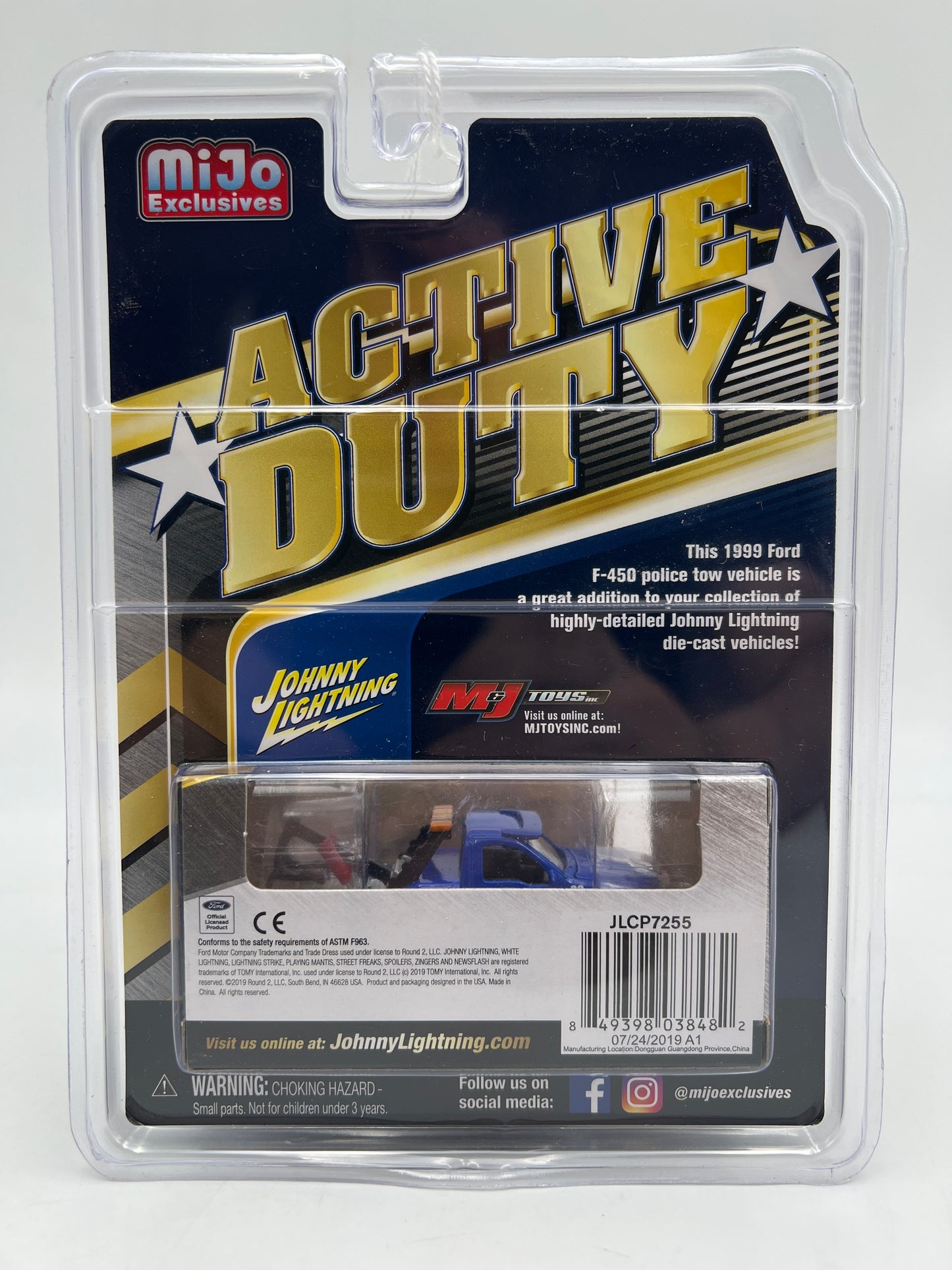 Johnny Lightning MiJo Exclusives 1/2400 Active Duty Police 1999 Ford F-450 Tow Truck