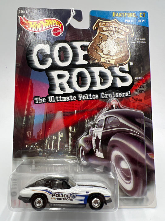 Hot Wheels Cop Rods Series 2 Hartford CT 63 Corvette W/Real Riders