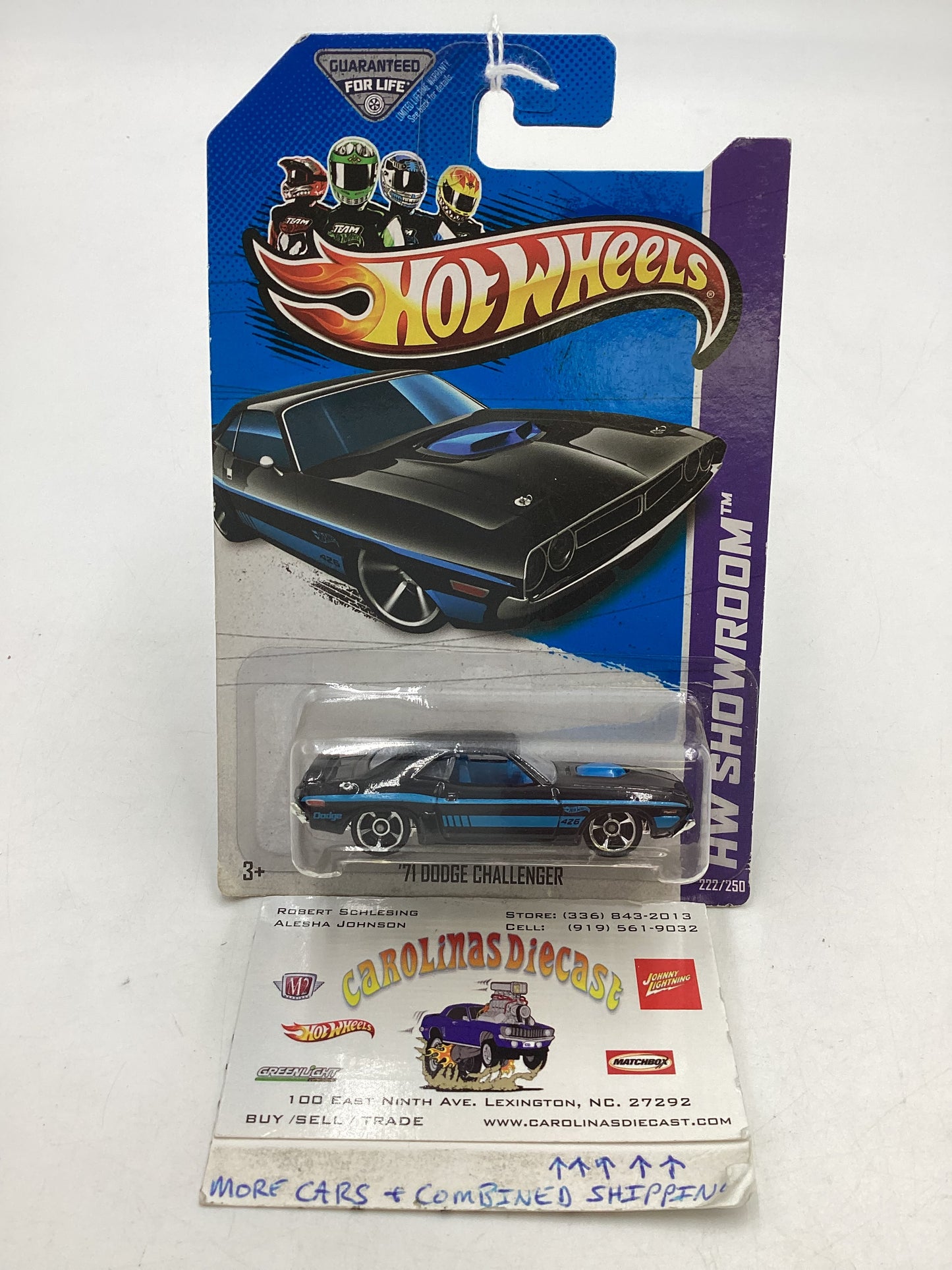 2013 Hot Wheels #222 71 Dodge Challenger Black 39D