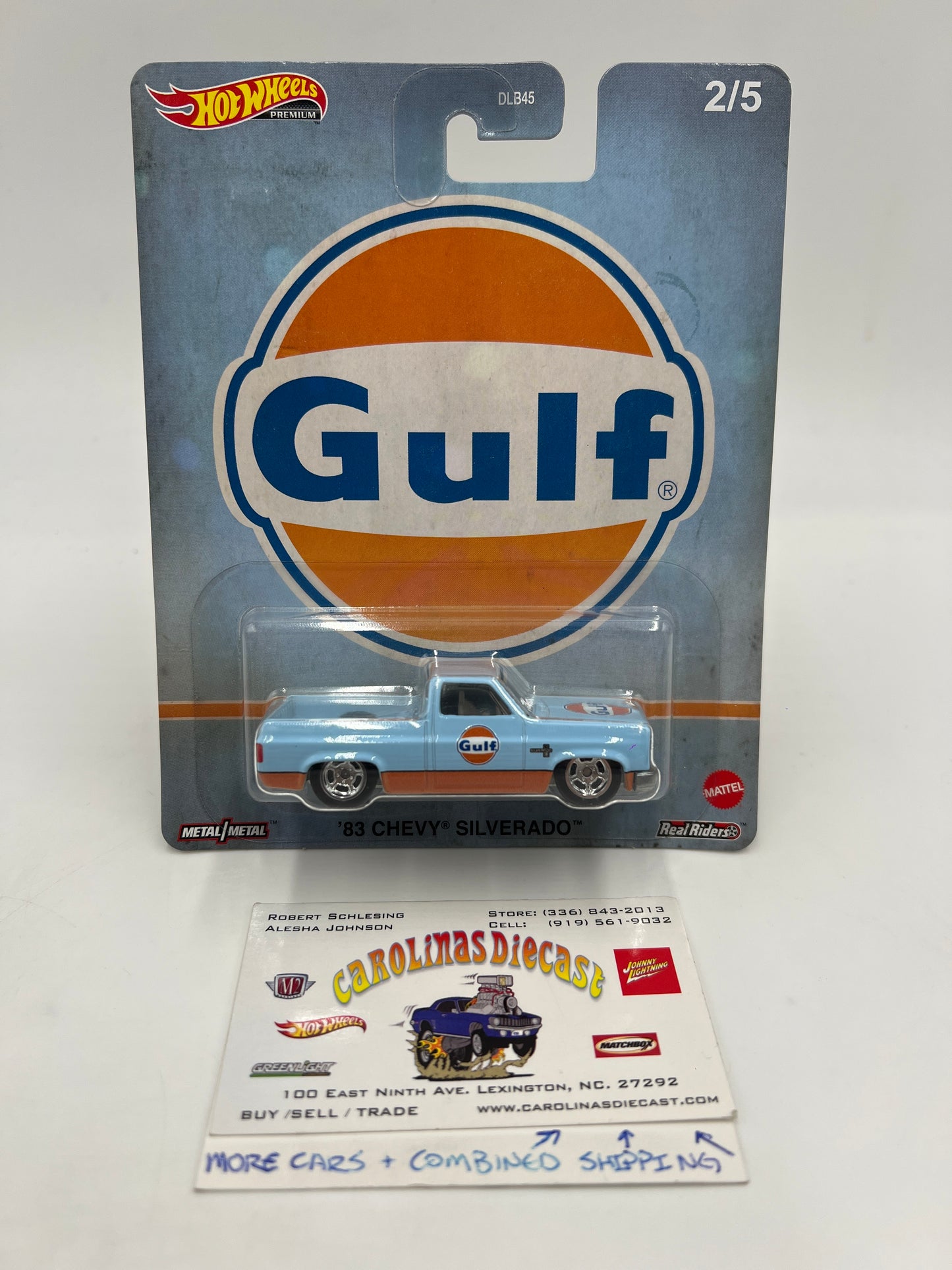 2020 Hot Wheels Car Culture Vintage Oil #2 83 Chevy Silverado Gulf Blue W/Protector