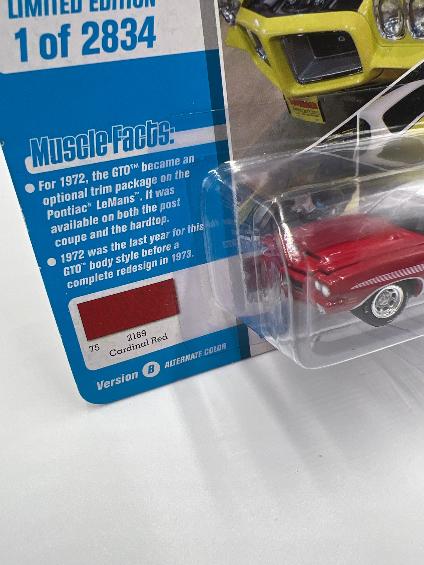 Johnny Lightning Muscle Cars U.S.A MCACN Release 3 Version B  1972 Pontiac GTO Cardinal Red 229A