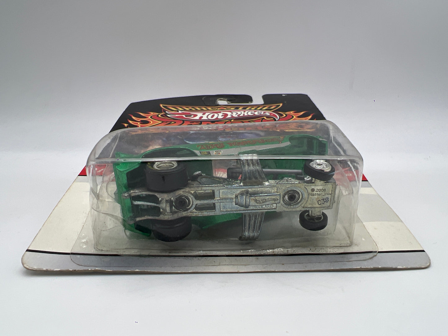 Hot Wheels Drag Strip Demons #8 76 Chevy Monza F/C Tiki Warrior Green W/Protector Bad Blister