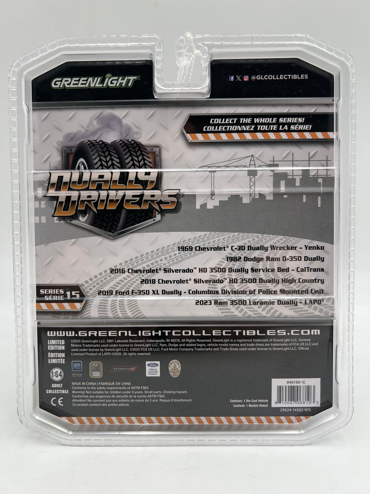 Greenlight Dually Drivers Series 15 RAW CHASE 2016 Chevrolet Silverado HD 3500 CalTrans