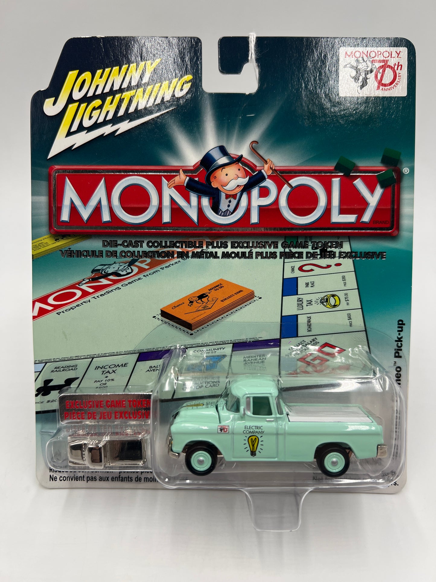 Johnny Lightning Monopoly 70th Anniversary 1955 Chevy Cameo Light Green 230D