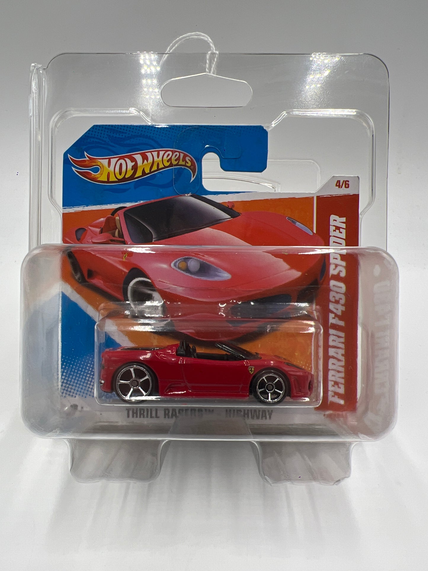 2011 Hot Wheels Thrill Racers Highway #190 Ferrari F430 Spider Red Short Card W/Protector SR