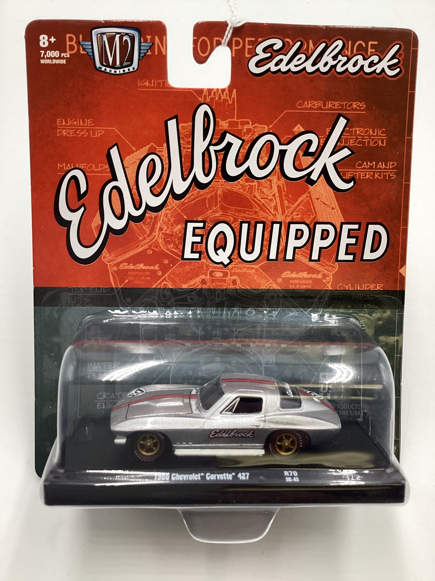 M2 Machines Auto Driver Edelbrock 1966 Chevrolet Corvette 427 Silver R70 188G