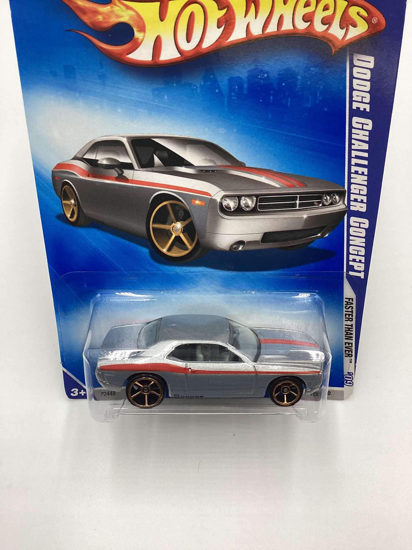 2009 Hot Wheels #128 Dodge Challenger Concept FTE faster than ever Silver 44C