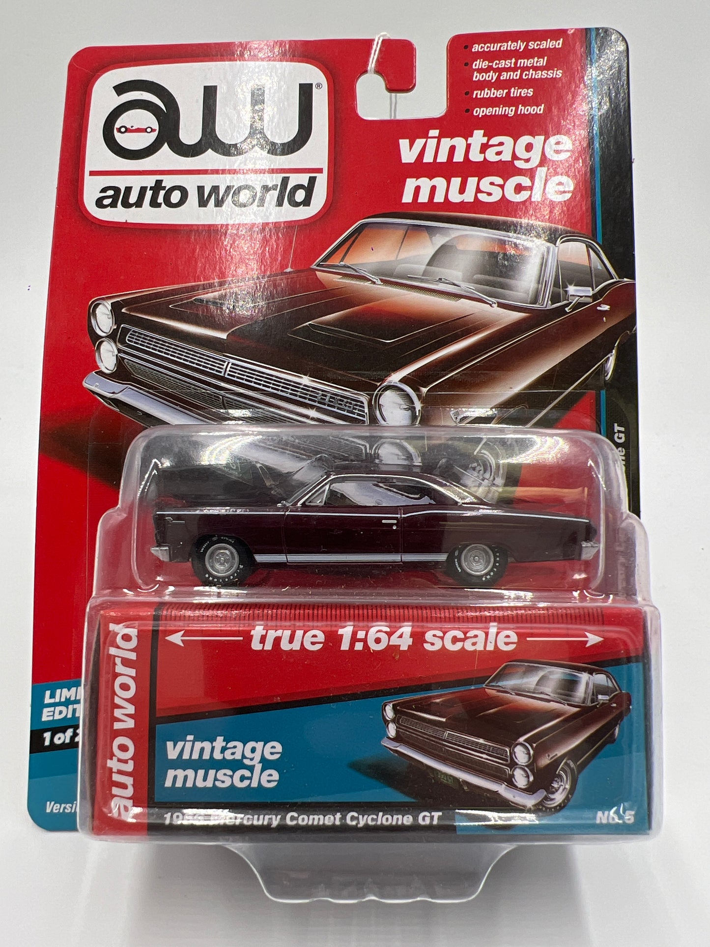 Auto World Vintage Muscle Release 4 Version B 1966 Mercury Comet Cyclone GT Maroon