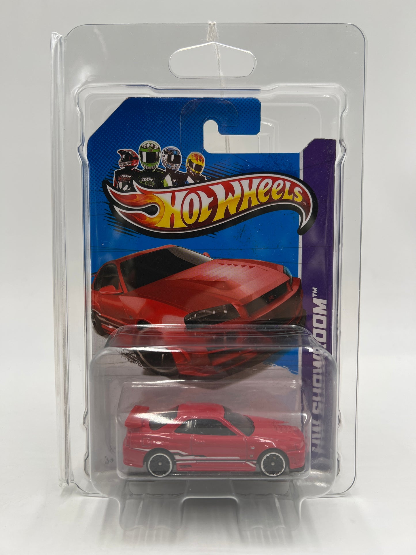 2013 Hot Wheels Showroom #158 Nissan Skyline GT-R R34 Red W/Protector